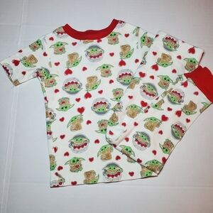 Valentine's Day Baby Yoda Unisex Toddler Cotton Pajama Set 2-Piece Sizes 5T